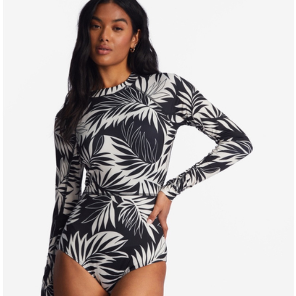 Billabong Long Sleeve One-Piece Swimsuit Open back